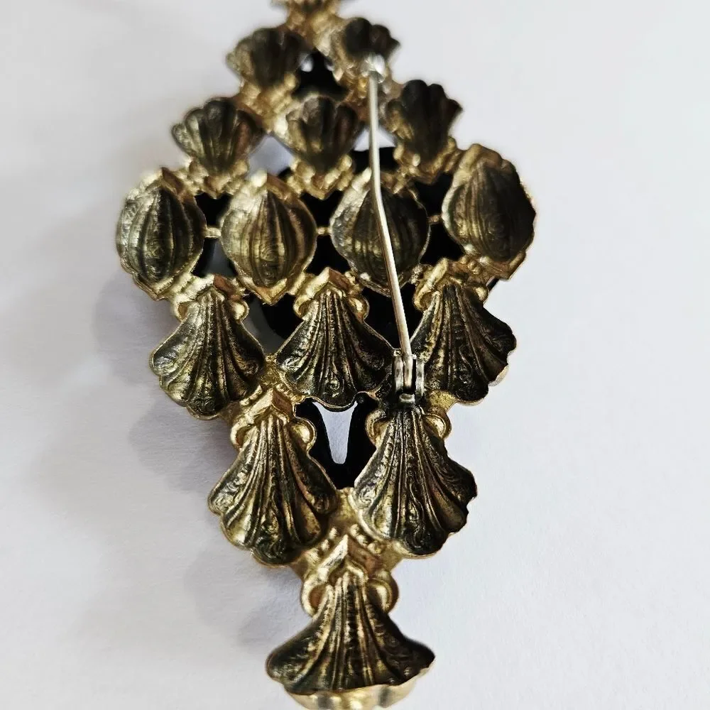 Vintage Antique? Large Art Nouveau Gibson Girl Portrait Antique Brass Brooch Pin